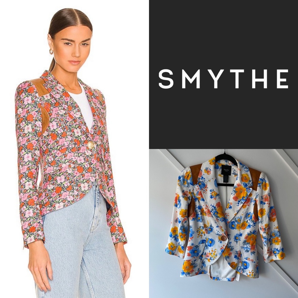 Smythe Floral Blazer with Tan Accents
